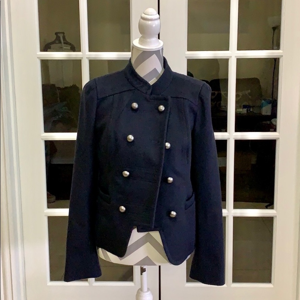 Ann Taylor Navy Blue Double-Breasted Blazer